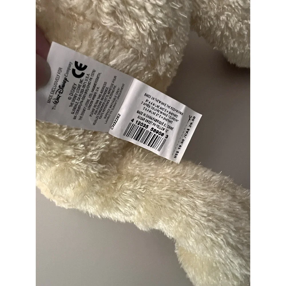 Winnie The Pooh Bear Plush‎ Disney Store Pink Sparkly Glitter Yellow Shirt 16